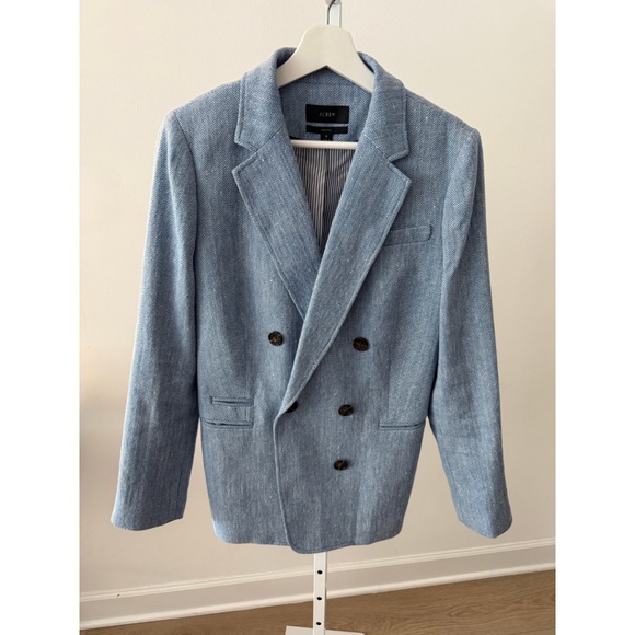 J. Crew Bristol Blazer, Sea Ivory Italian Cotton-Linen Herringbone - Picture 1 of 6